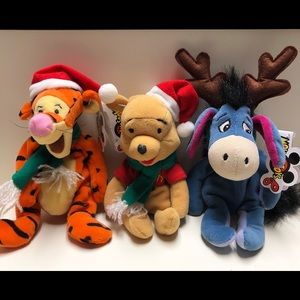 DISNEY Christmas Mini Bean Bag Plush Toys